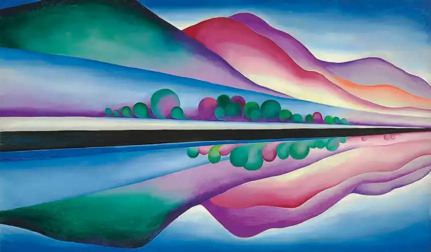 Arte modernista de Georgia O'Keeffe - Reflexiones sobre el lago George" (1921-1922)