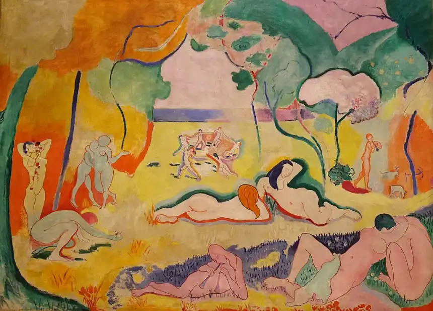 Arte moderno famoso - Le Bonheur de vivre  (“La alegría de vivir”, 1905-1906) de Henri Matisse