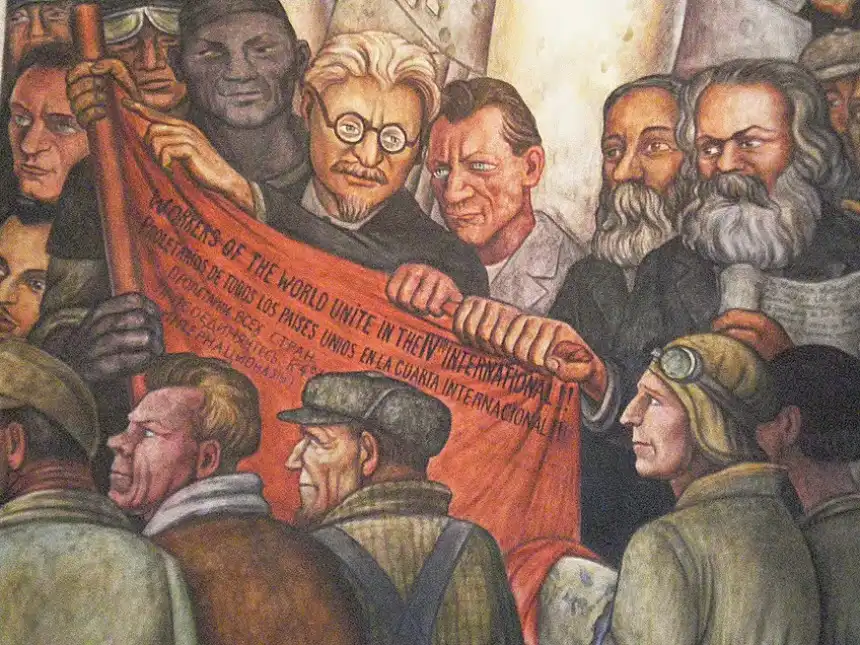 Detalle de El hombre controlador del universo (1934) de Diego Rivera