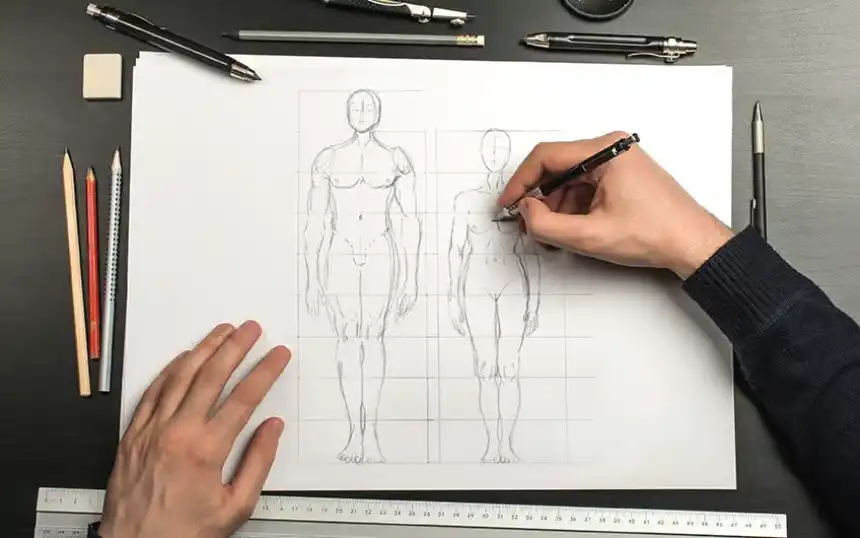 dibujo de proporciones humanas