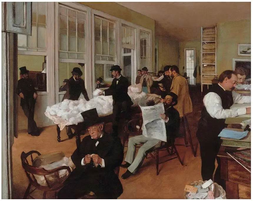 Oficina de algodón en Nueva Orleans (1873) de Edgar Degas