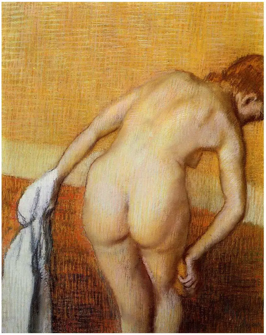 Mujer bañándose desnuda de Edgar Degas