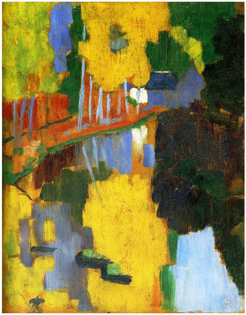 Amuleto de Paul Sérusier (también conocido como Paisaje en Bois d'Amour) (1888), Musée d'Orsay, París, Francia. 