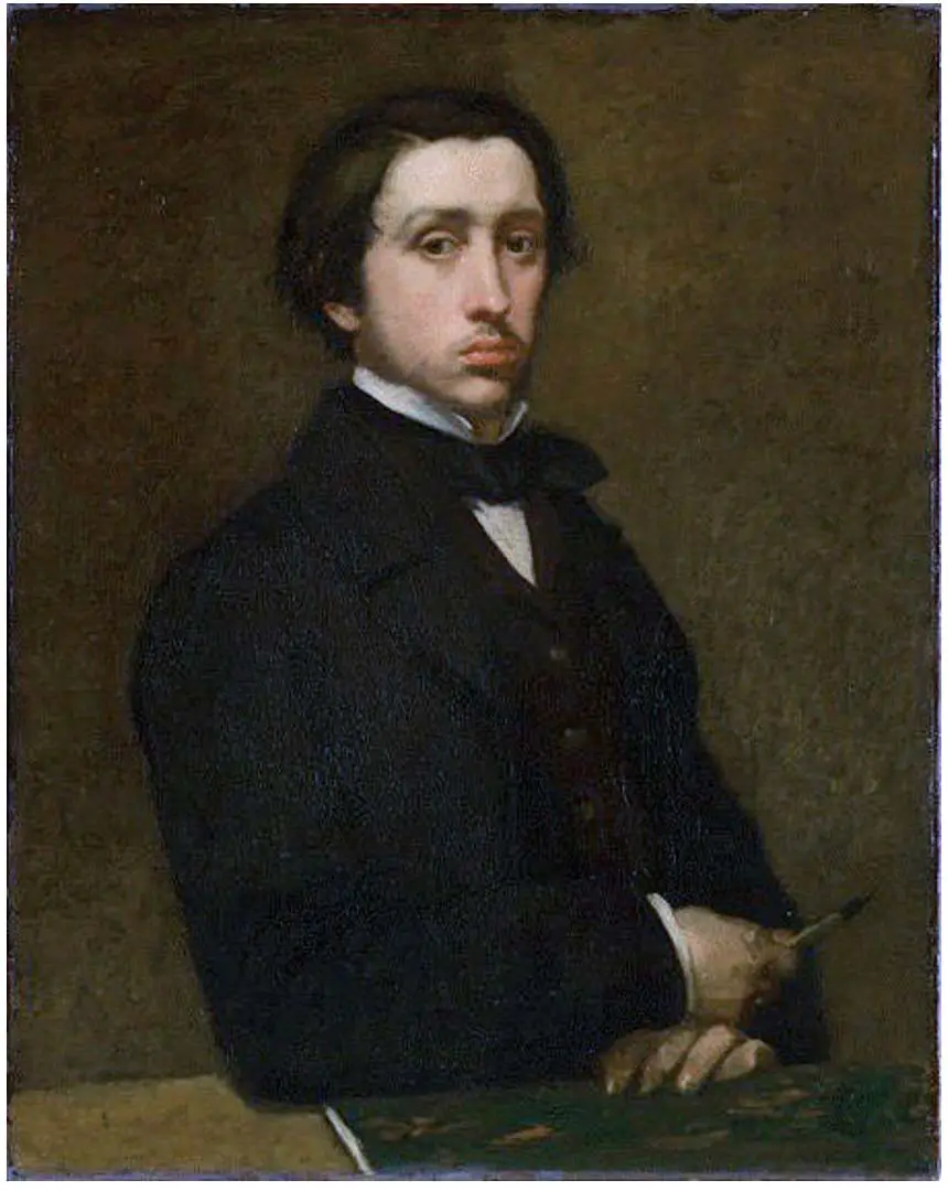 Autorretrato del artista de la clase de ballet de Edgar Degas (1854/1855)