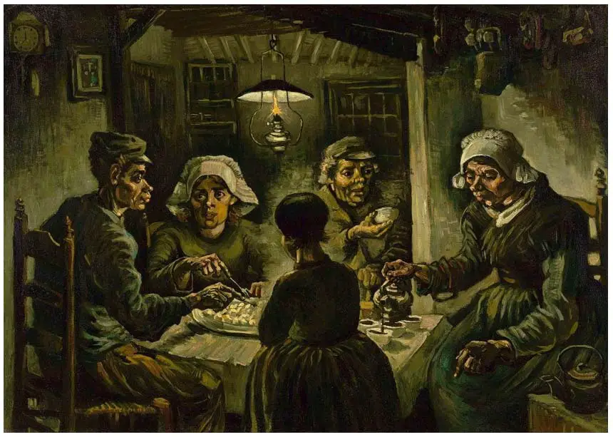 Los comedores de patatas (1885) de Vincent van Gogh