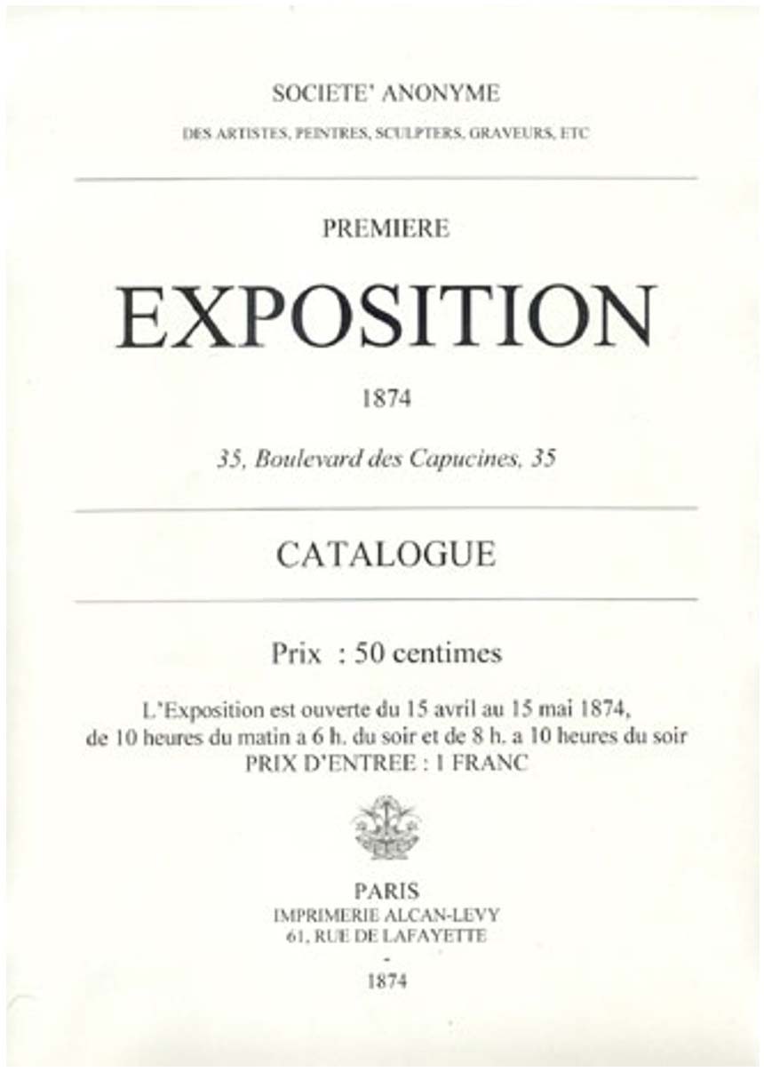 Clase de baile en la portada del catálogo de la primera exposición impresionista en 1874