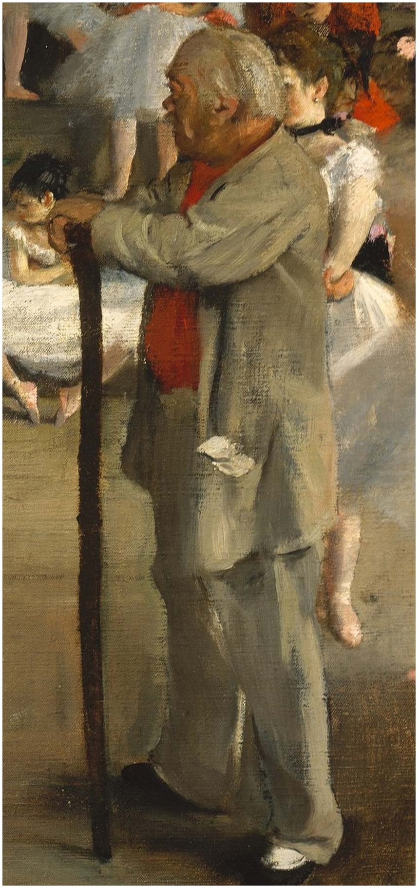 Un detalle de la Clase de danza de Edgar Degas (1874)