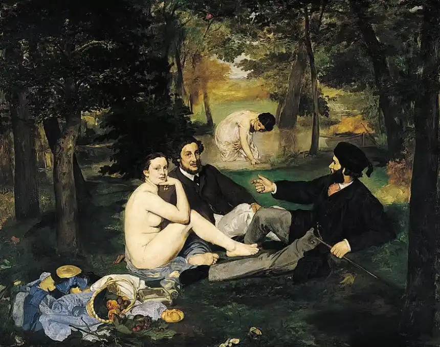 Movimiento modernista Le Déjeuner sur l'herbe (El almuerzo sobre la hierba, 1863) de Edouard Manet