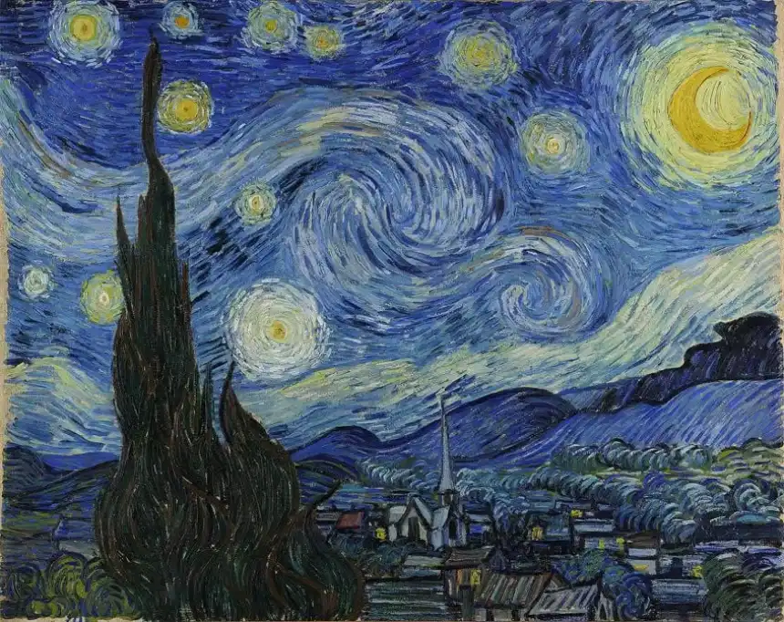 Cuadro al óleo de Van Gogh "La noche estrellada" (1889)