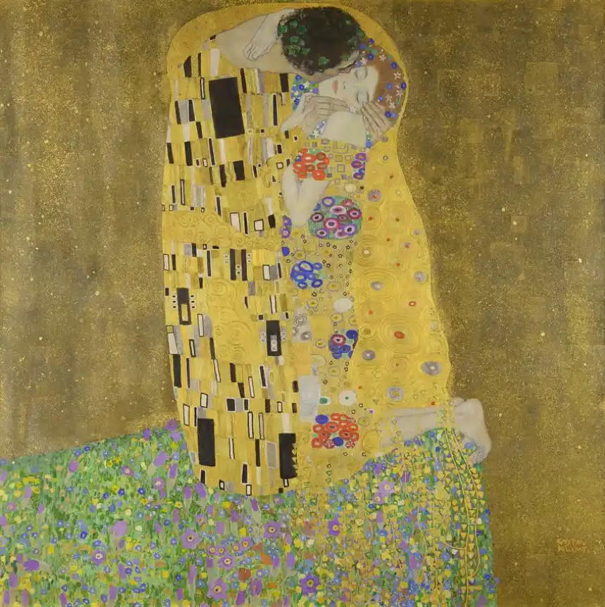 El famoso cuadro de Gustav Klimt El beso (1907-1908)