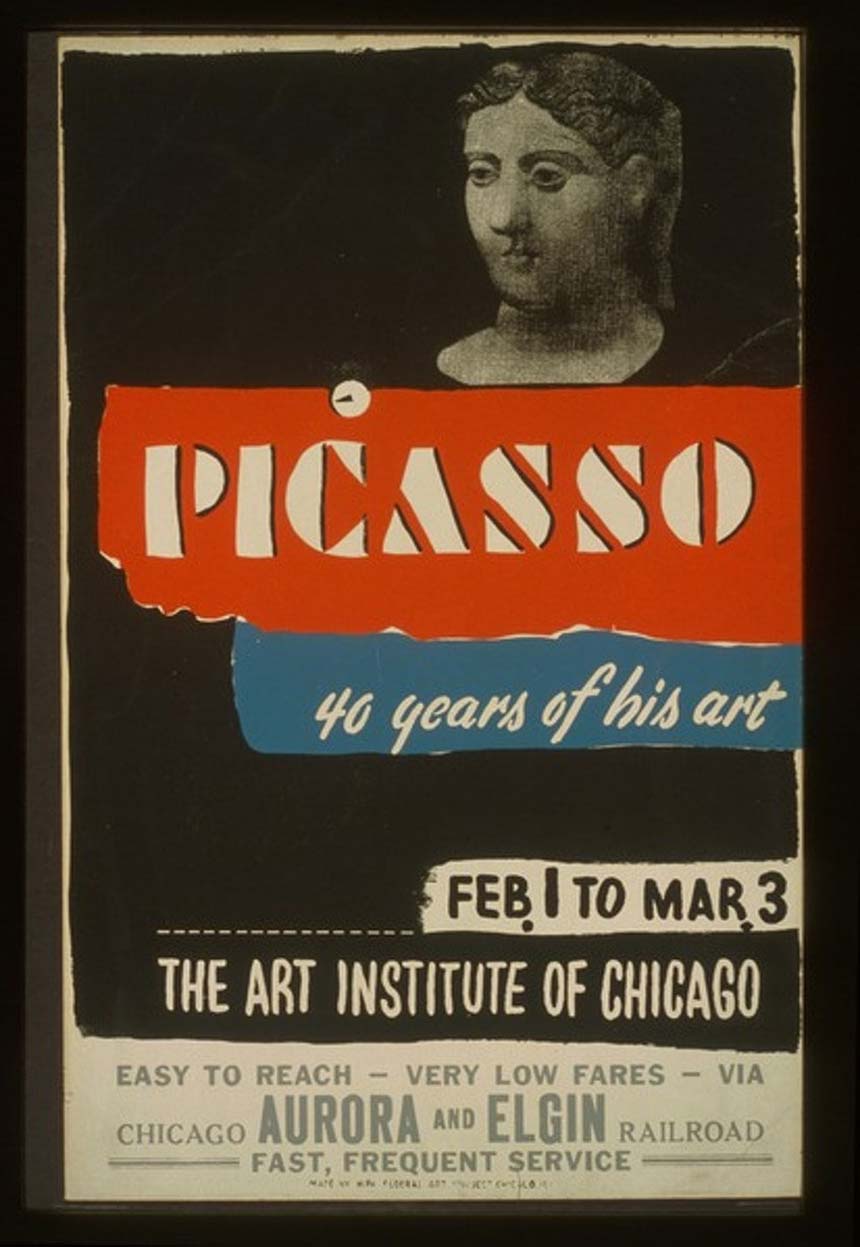 <em>Póster de pintura de Pablo Picasso, retrospectiva de arte de Pablo Picasso 