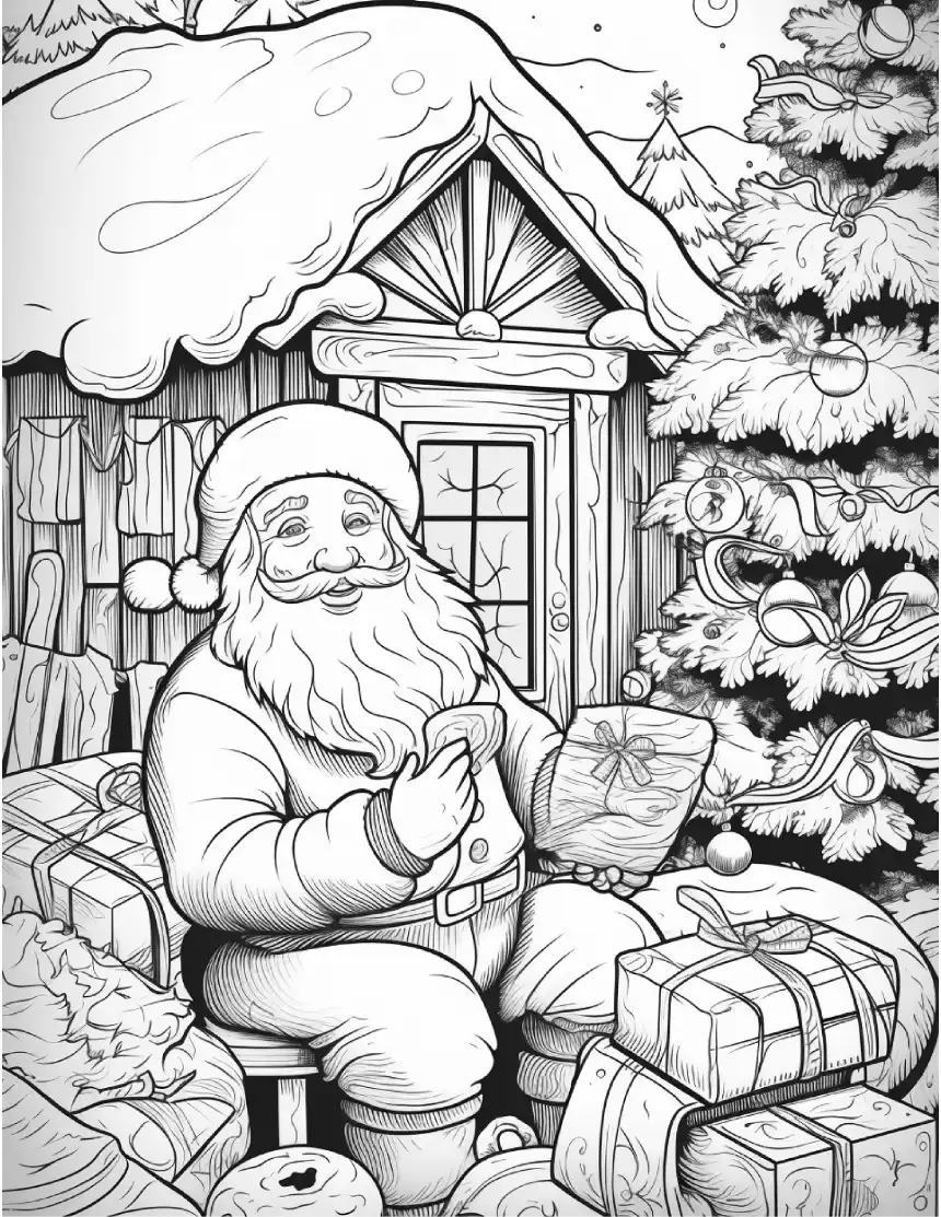Páginas para colorear santa Claus