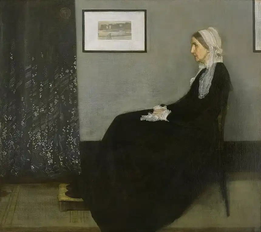 Famoso cuadro al óleo sobre lienzo La Madre de Whistler o Arreglo de Grises y Negros No. 1