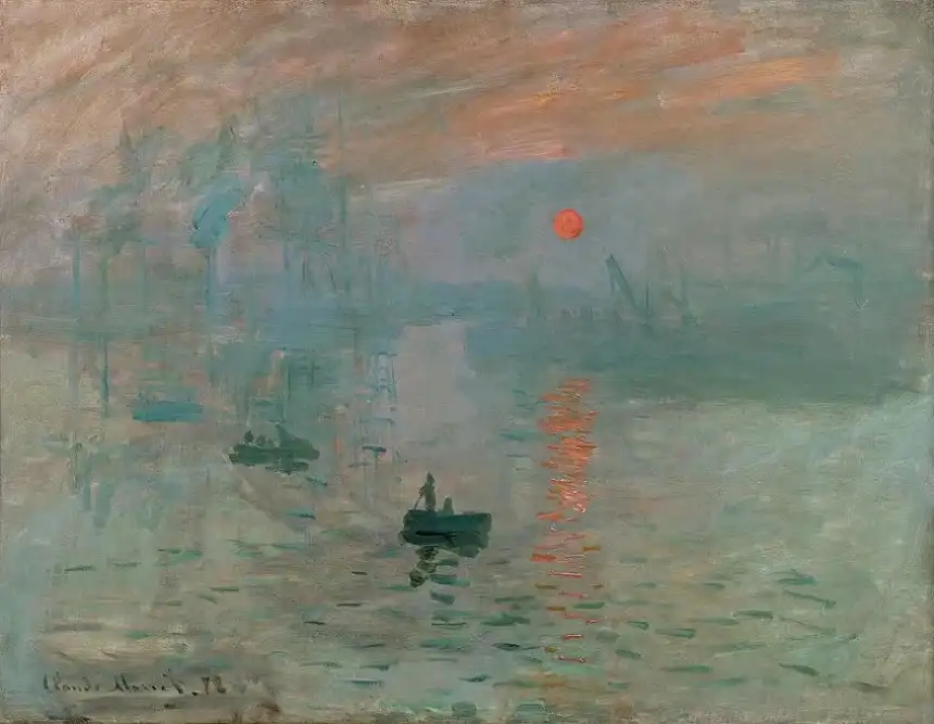 Pintura al óleo impresionista Impresión, Amanecer (1872) de Claude Monet