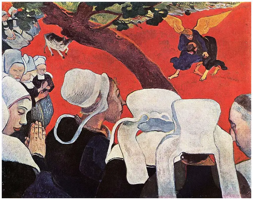 Vision after the Sermon (Jacob Struggle with Angels) (1888), Paul Gauguin, Galería Nacional de Escocia, Edimburgo, Escocia