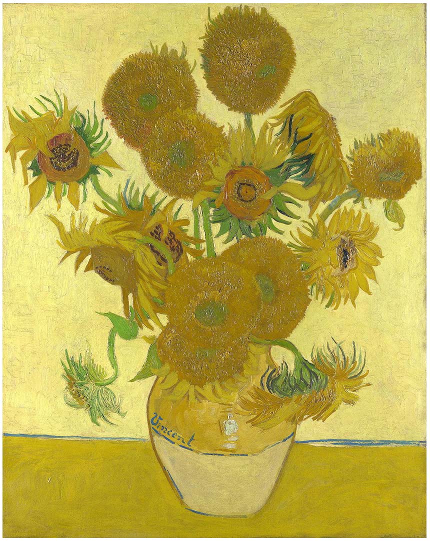 Naturaleza muerta: jarrón con catorce girasoles (1888, Arles) de Vincent van Gogh