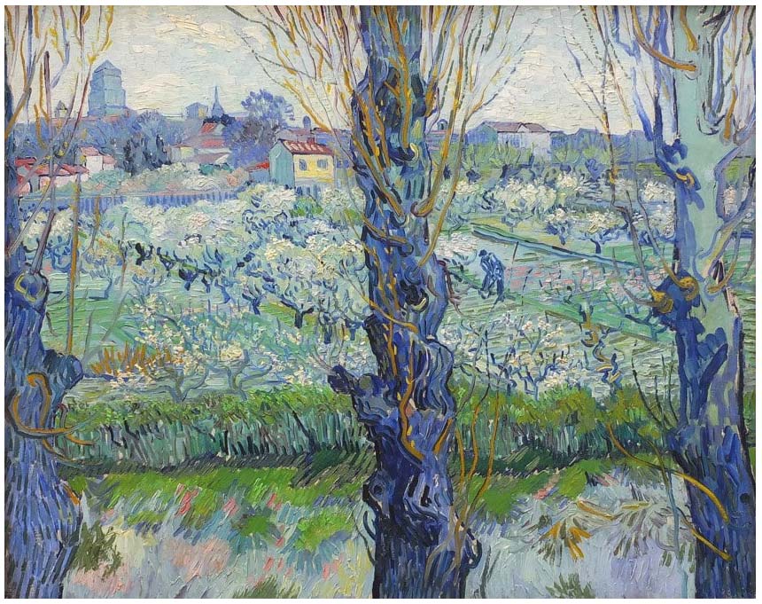 Vista de Arles, huertos en flor (1889) de Vincent van Gogh