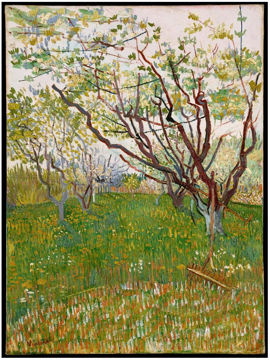 El huerto en flor (1888) de Vincent van Gogh;