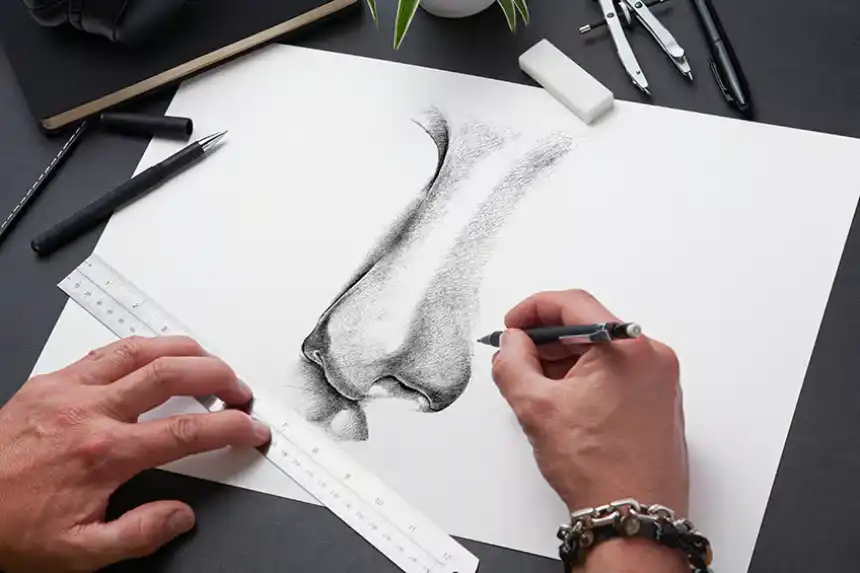 Cómo dibujar una nariz