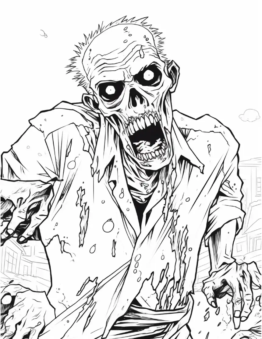Dibujo de zombi para colorear de halloween 