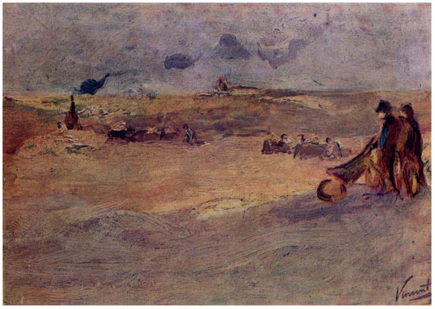 Paisaje con dunas y figuras (1882) de Vincent van Gogh