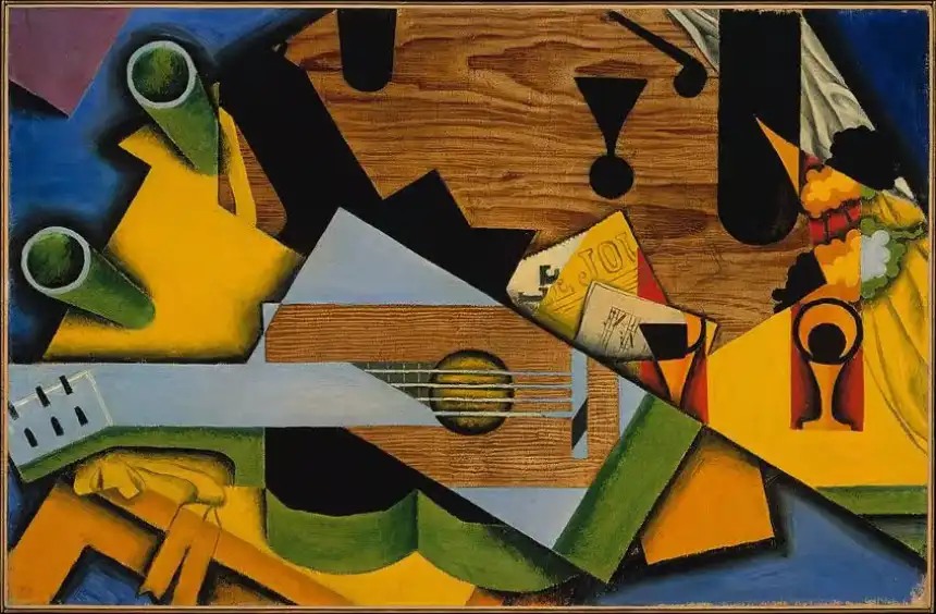 Bodegón cubista con guitarra (1913) de Juan Gris