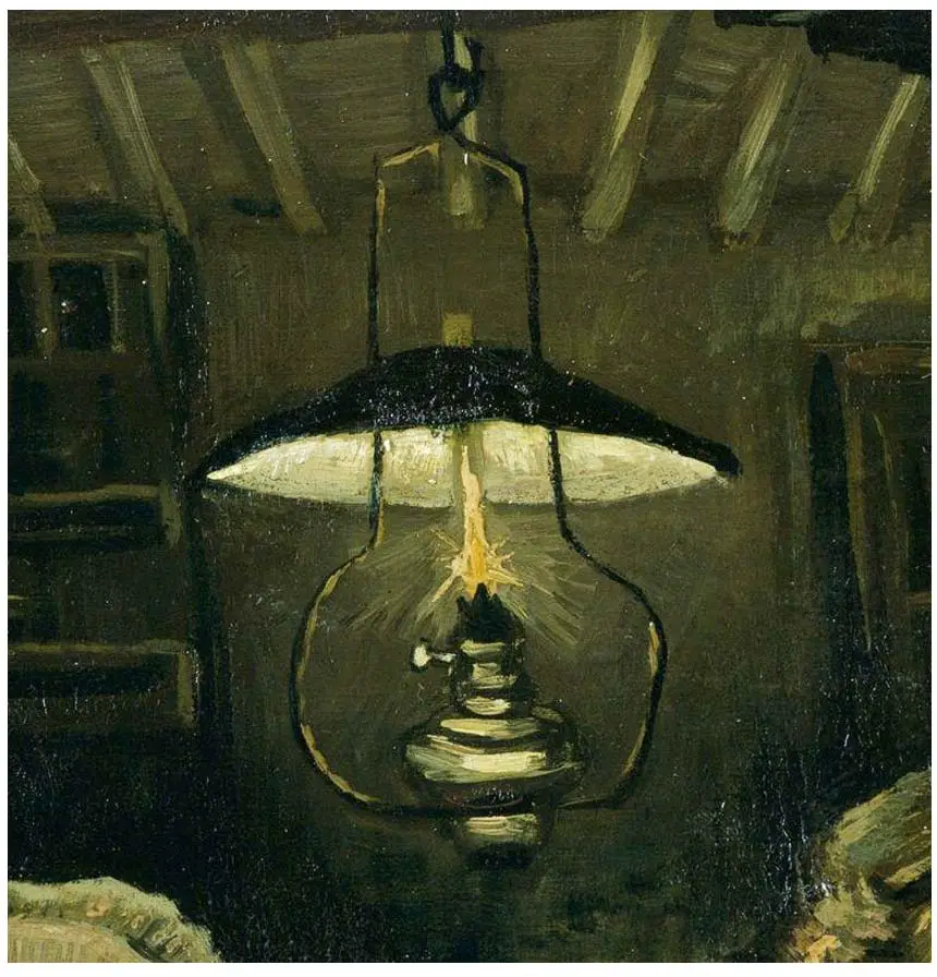 Luz en Los comedores de patatas (1885) de Vincent van Gogh