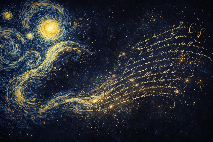 Pintura La noche estrellada de Vincent van Gogh análisis poético