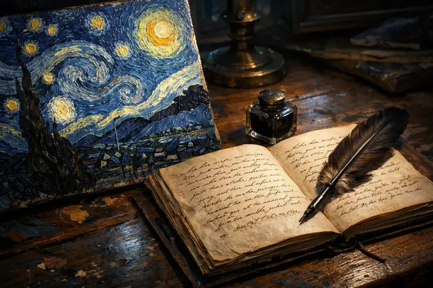 Pintura La noche estrellada de Vincent van Gogh análisis poético